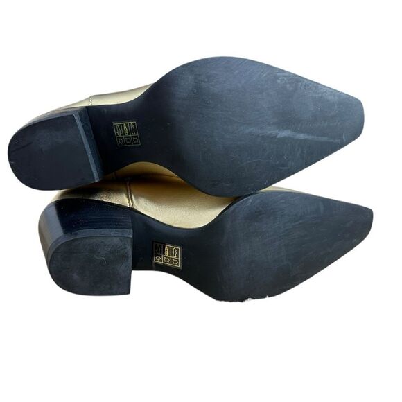 Jeffrey Campbell Dagget Gold Leather Cowboy Boots | Size 7.5 - Picture 3 of 13